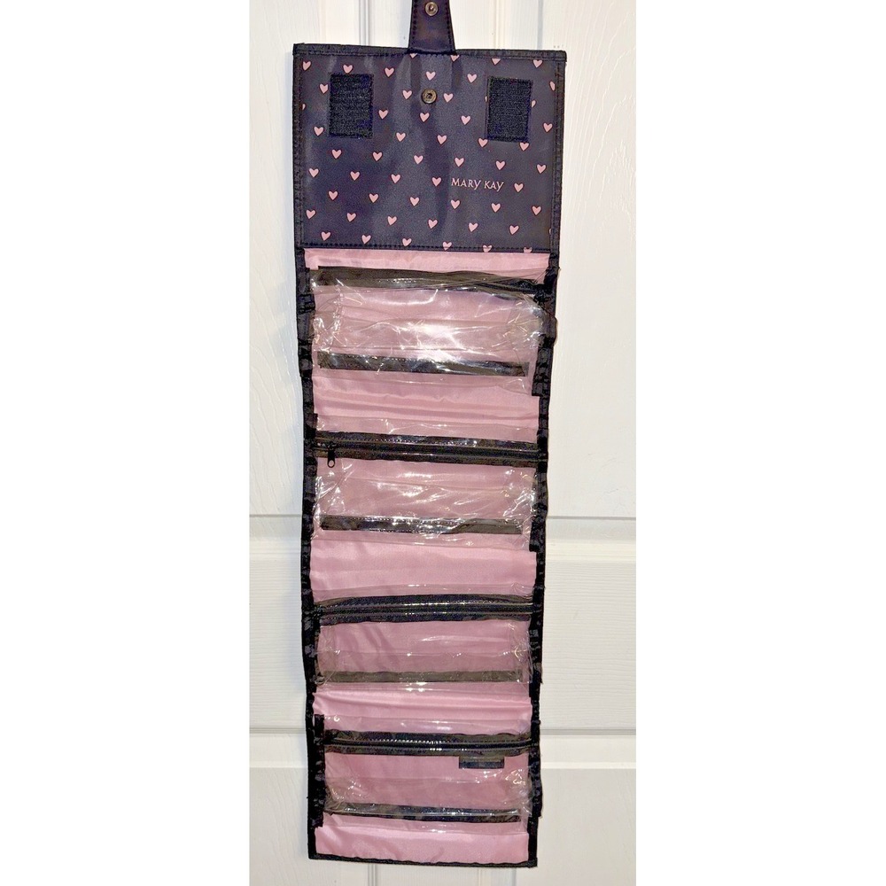 Mary Kay Travel Bag Folding Hanging Organizer Makeup Cosmetics Black Pink